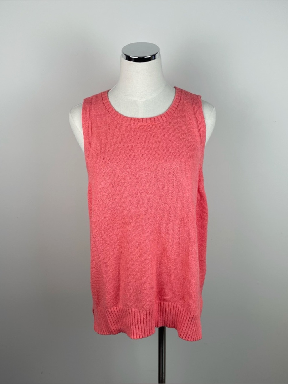 Liz Claiborne Porcelain Rose Orange Terry Cloth Knit Crochet Top New Large